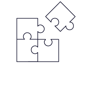 Black icon of puzzle pieces